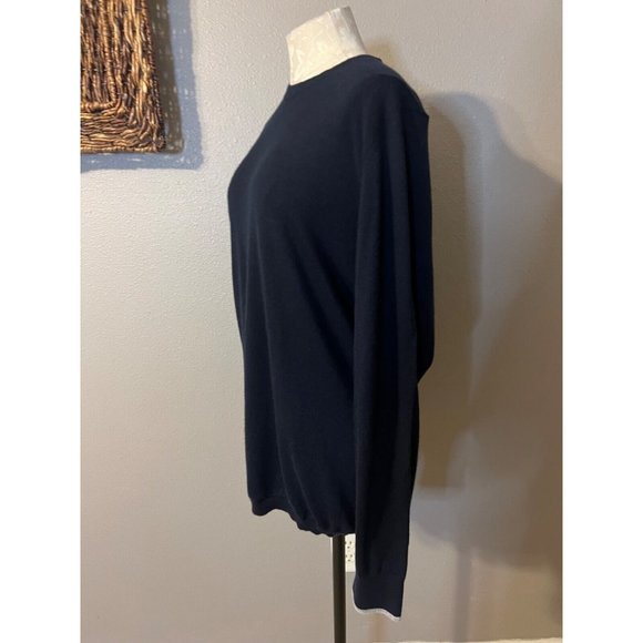 Naadam 100% Cashmere Sweater XL Navy Blue Crewneck Pullover $300 - Picture 4 of 10